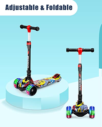 Sisigad Scooters For Kids Ages 3-12, Toddler & Kids Scooter, 3 Wheel Scooters With Adjustable Height Handlebars, Foot Activated Brake, Mini Kick Scooter For Kids,Christmas Birthday Gifts #TOP6