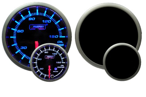 Oil Pressure Gauge-with Peak and Warning Electrical Blue/white Premium Series 52mm (2 1/16