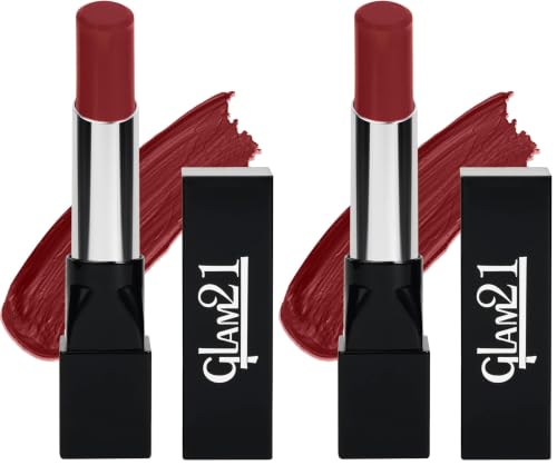 Image of Glam 21 Ultra Velvet Lipstick | Long-lasting stay on lips | Lovely matte finish | 2.5gm | Deep Red-3 (Pack of 2)