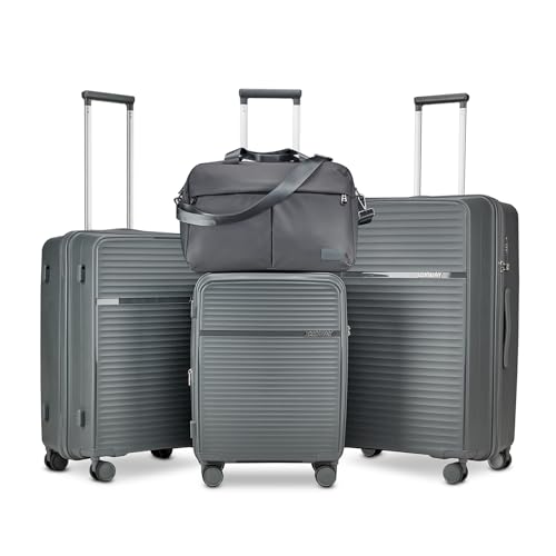 Joyway Juego De Maletas 4 Maletas De Viaje Rígidas Con Cerradura Tsa Juegos De Maletas Expandibles Incluye 1 Bolsa De Viaje Gris Joyway Juego De Maletas 4 Maletas De Viaje Rígidas Con Cerradura Tsa Juegos De Maletas Expandibles Incluye 1 Bolsa De Viaje Gris