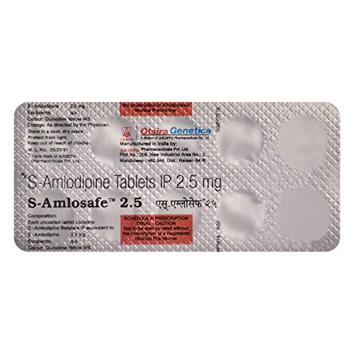 Image of S Amlosafe 2.5 - Strip of 10 Tablets
