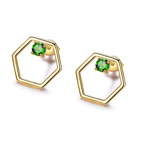 Boucles d'oreilles Diopside bijoux en pierres précieuses vertes pour filles