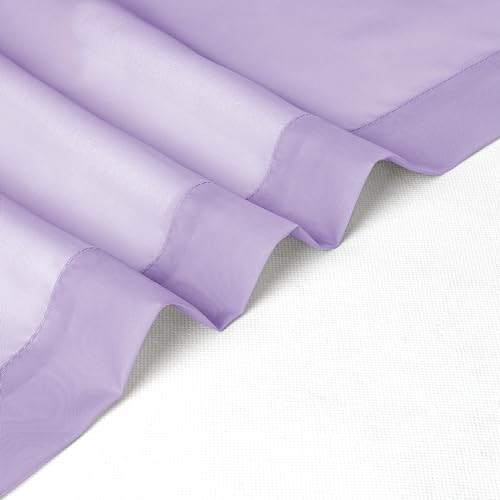 Chyhomenyc Tende Velate Color Lilla, Lunghe 114 Cm, 2 Pannelli, Con Tasca Per Asta Filtrante Della Luce, In Voile, Tende Corte Per Soggiorno, Camera Da Letto, Finestre Piccole, 106 X 114 Cm - 8