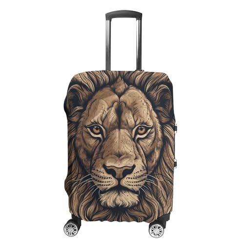 Travel Luggage Cover Elastic Washable Suitcase Cover Fashion Scratch-Resistant Baggage Covers Cartoon Lion Suitcase Protector Fit 18-32 Inch Luggage