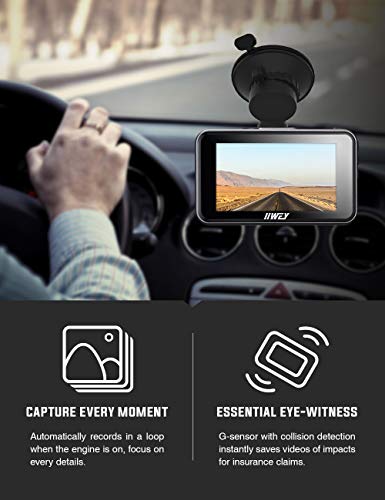 Dash Cam Front and Rear Include 32GB SD Card, 1080P Dash Camera for Cars 3 Inch LCD Screen Dual Dash Cam with Night Vision, 170° Wide Angle Dashboard Camera Motion Detection Parking Monitor G-Sensor - Thumbnail 6