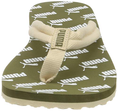 Image of PUMA Unisex Adult's Beach & Pool, Green (Burnt Olive-Tapioca White 03), 15 (51 EU)