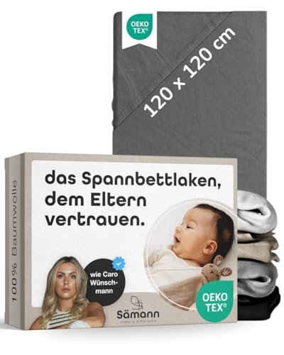 Sämann Jersey Spannbettlaken Spannbetttuch für Laufgitter...