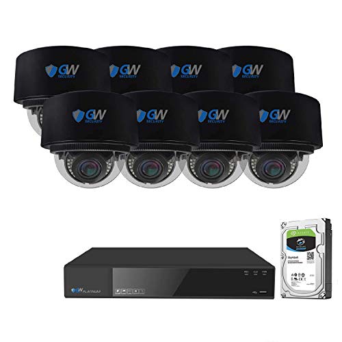GW Security 8 Channel 4K NVR 8MP (3840x2160) H.265+ IP PoE Security Camera System with 8 UHD 4K 2.8-12mm Varifocal Zoom Color Night Vision Waterproof AI Dome Camera, 15 Intelligence AI Smart Functions
