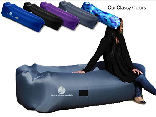 RoQu WellSENSEtials Inflatable Air Couch Lounger Sofa, Chair, Hammock, and Bed - Fun