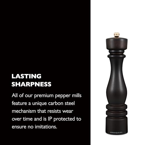 Cole & Mason London Chocolate Wood Pepper Mill, 30cm Pepper Grinder with Adjustable Grind, Precision+ Carbon Mechanism, Beech Wood, Seasoning Mill, Lifetime Mechanism Guarantee - Image 6