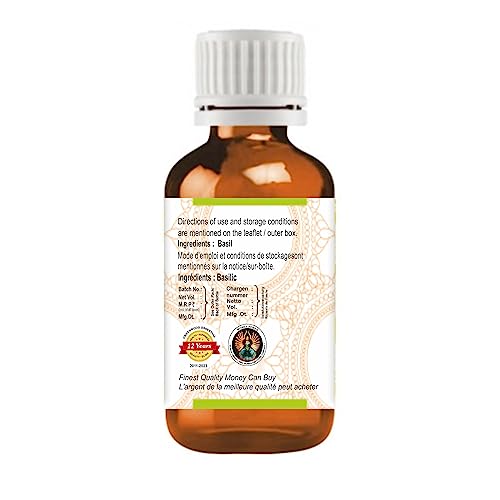 Image of Greenwood Essential Basil Essential Oil (Ocimum basilicum) Pure | Non-Sticky | Non-greasy | Lightweight | Men & Women | All Skin Types | Steam Distilled 30ml