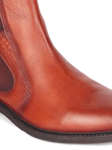 Image of Carlton London Men's Premium Leather Slip-On Solid Chelsea Boots