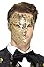 Smiffys 48164 Deluxe Metal Filigree Phantom Mask, Gold, One Size