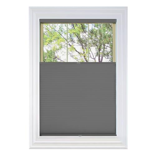 BlindsAvenue Cordless Top Down Bottom Up Cellular Honeycomb Shade, 9/16" Single Cell, Blackout, Anthracite, Size: 60" W x 48" H