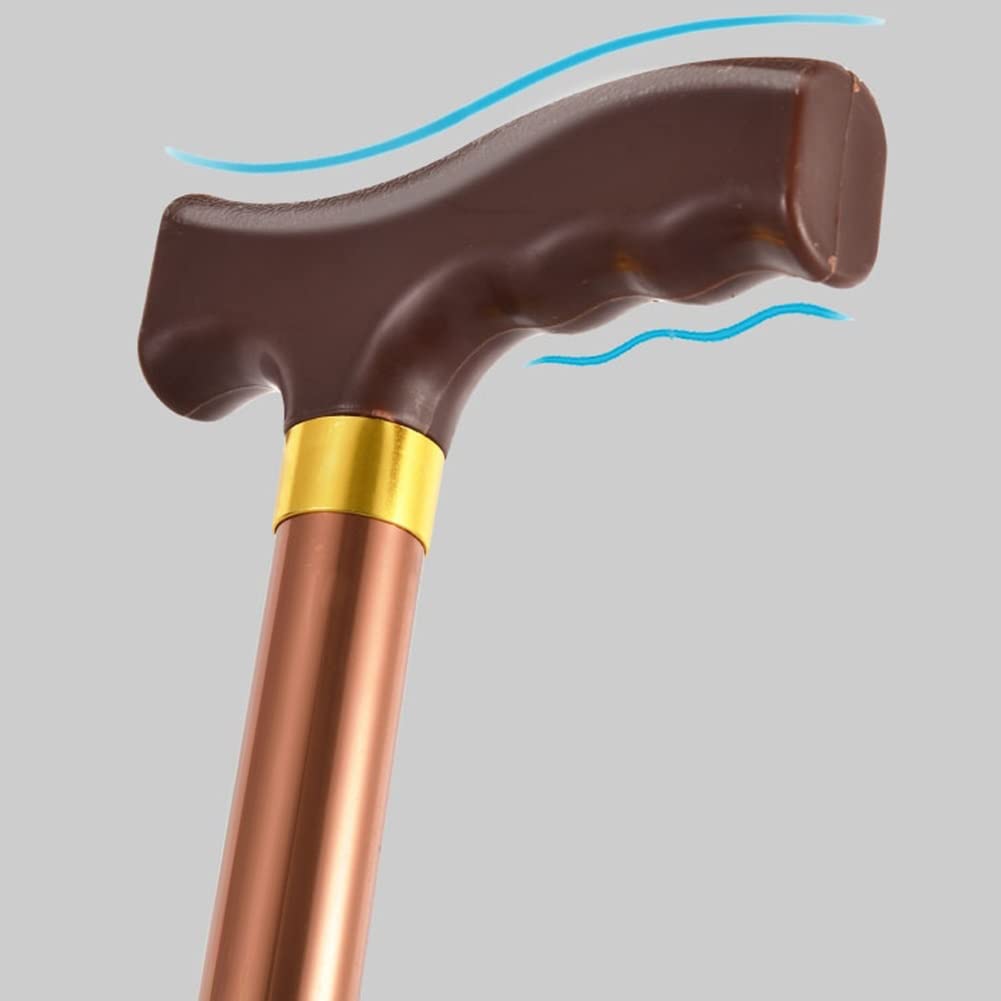 Bastón telescópico para Personas Mayores, bastón de Aluminio Ligero para Hombres y Mujeres, Mango ergonómico, para Adultos con Altura 135-190 cm (Color : Brown)