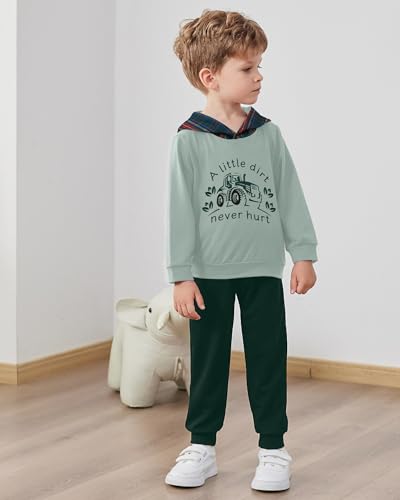 Toddler Boy Clothes 12M-6T Plaid Patchwork Hoodies Sweatshirt+ Pants Casual Baby Boys Outfits 2Pcs Sets2