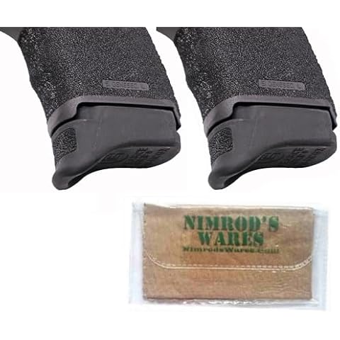 Nimrod's Wares Two Pearce Grip Extensions Compatible with Springfield Hellcat and Hellcat Pro (not 10-rd) PG-HCGX Bundle with Microfiber Cloth Cover