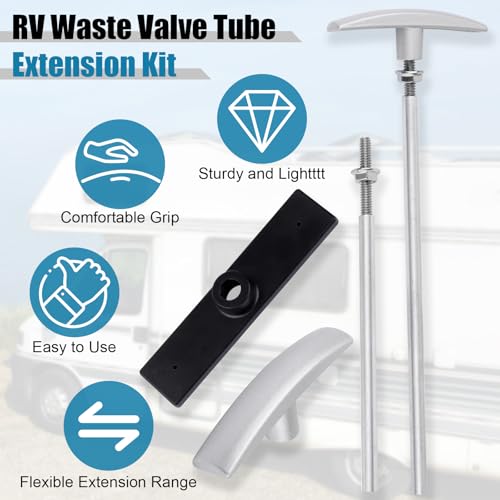Image of EINDER RV Drain Valve Handle Replacement Waste Valve Extension Tube | Aluminum, 2 Pack