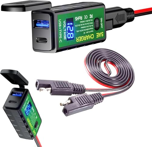 JXDYY Motorrad Ladegerät für Aprilia Mojito 125 2008 2009 2010 2011 2012 2013 2014 2015 2016, Motorrad USB Ladebuchse, Wasserdicht Schnellladeadapter Zubehör