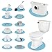 Macerating Upflush Macerating Toilet System,Upflush Toilet for Basement with 500Watt Macerator Pump and Extension Pipe Between Toilet and Pump, Silent Seat Cover Round Bowl, Nano Glaze Finish(White)