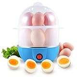 Con un solo botón: el ajuste continuo de cocción permite cocinar los huevos en una cocción con diferentes durezas. Después de preparar los huevos blandos, sácalos y deja que los huevos restantes siga cocinando. Cuando el huevo está hervido, se le avisará por la señal acústica (zumbador). El soporte para huevos se puede quitar fácilmente para enfriar los huevos hervidos en agua fría.