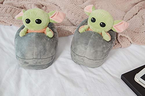Ukonic Star Wars: The Mandalorian The Child Grogu 3D Slippers | Baby Yoda-Themed Soft Plush House Shoe With Non-Slip Sole | Comfortable Footwear3