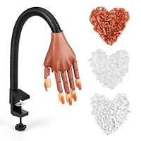 Adonafy Flexible Übungshand für Nageldesign: Bewegliches Übungshand für Gelnägel für Anfänger - Professionelle Nagel Hand Übungsmodell für Salon DIY Maniküre