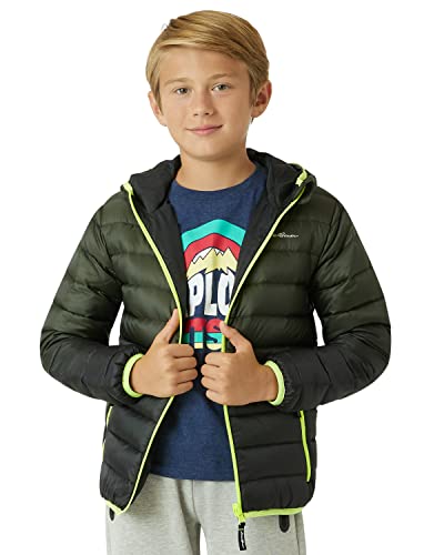 Image of Eddie Bauer Kids' Reversible Jacket - Weather Resistant Quilted Down Coat for Boys and Girls (3-20)