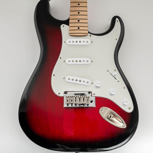 Image of Musiclily SSS 11 Hole Strat Guitar Pickguard for Fender USA /Mexican Made Standard Stratocaster Modern Style, 3Ply Parchment