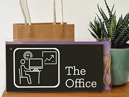 Handmade Wooden Hanging Wall Plaque The Office Funny Novelty Decorative Door Sign Icon Style for Home Office - Image 3