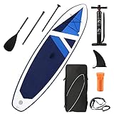 🌊【SUP Tragbares und komplettes Zubehör】Das stand up paddle board kann nach dem Entleeren in den Rucksack gerollt werden.So ist das SUP paddle board aufblasbares bequem zu lagern und zu transportieren. Paddle board Zubehörteile sind enthalten: verstellbares Aluminiumpaddel, Sicherheitsleine, doppeltwirkende Pumpe, abnehmbare Lamellen, Reparatursatz.Sie können den ganzen Tag auf dem Wasser verbringen Paddle board.