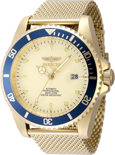 Montre Invicta Pro Diver cadran or avec boîtier 47mm en acier inoxydable et style premium