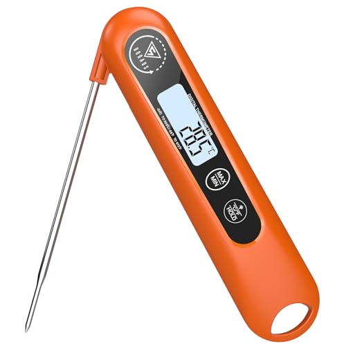 DOQAUS Fleischthermometer Bratenthermometer Thermometer Kochen Backthermometer Grillthermometer Digitale Küchenthermometer 3s Schnelle Reaktion, und LCD Bildschirm, Auto ON/Off - Orange DOQAUS Fleischthermometer Bratenthermometer Thermometer Kochen Backthermometer Grillthermometer Digitale Küchenthermometer 3s Schnelle Reaktion, und LCD Bildschirm, Auto ON/Off - Orange