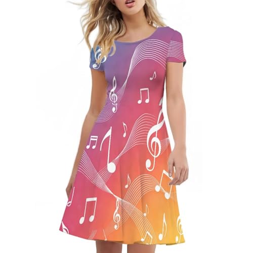 Image of AFPANQZ Womens Casual Summer Lightweight Vintage Dress Short Sleeve Midi Dress Knee-Long Luxury Formal Dress