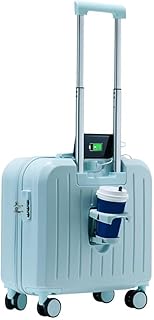 [VISTABLUE] キャリーケース 機内持ち込み スーツケース usbポート付き カップホルダー キャリーバッグ 多収納ポケット トランクケース 多機能 軽量 ダブルキャスター 静音 耐衝撃 大容量 3段高さ調整可能 出張 ビジネス 国内 海外 卒業旅行 SSサイズ（18インチ）