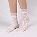 MarJunSep Lace Ankle Socks for Women Teen Girls Cute Elegent Mesh Fishnet Ankle Crew Socks Sexy Fashion (US, Alpha, One Size, Regular, Regular, Set of 6 Pairs White)