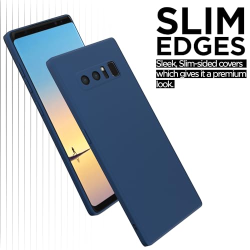 Image of Outlouders Back Cover for Samsung Galaxy Note 8 | Camera Protection | Durable Soft Matte Silicone Bumper Case (Blue)