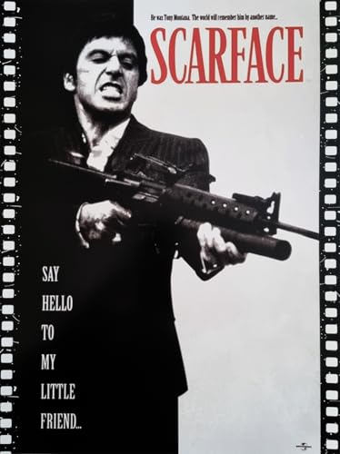 Poster mural décoratif série Locandine Film Celebri Scarface Say Hello To My Little Friend Al Pacino Impression sur carton 40 x 30 cm sans cadre