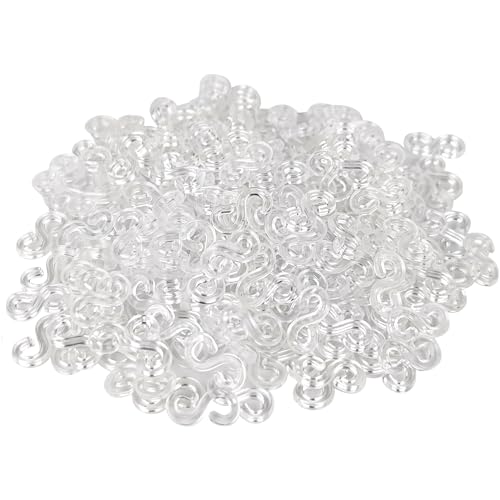 GAADSKCER 500 Pcs S Clips Rubber Band Bracelet kit Rubber Band Bracelet kit for DIY Handicraft Loom Bracelet Rubber Bracelet (Transparent)