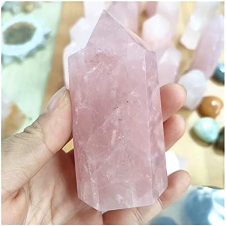 WGPHD Health & Household Natural Rose Crystal Stones Healing Quartz Tower Reiki Point Wand (Size : 3pcs)