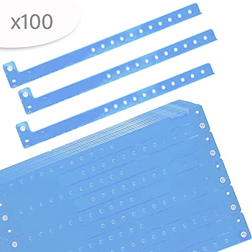 SRF Blue Adjustable Vinyl Bracelet - Pack of 100, 25 x 1.8 cm, Safety Plastic Clasps, Ideal for Events, 25 x 1,9cm - Image 2