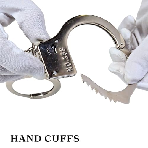 Image of Kaku Fancy Dresses Hand Cuffs for Kids /Phenovo Police Cop Sheriff Officer Handcuff Toy /Police Role Play Costume Accessories Metal Fur Handcuffs /Hathkadi Toy