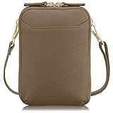 [アンコール] スマホポーチ 【 高見え 本革 】 スマホ ショルダー 斜めがけ 縦型 財布 スマホポシェット バッグ レディース 軽量 ミニ ショルダーポーチ ショルダーバッグ ギフト (モカ)