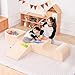 Tiita Foam Climbing Blocks with Small Ball Pit Playground for Baby, Climb and Crawl Playset 5-Piece - Indoor Soft Play Climber for Playtime Fun, Beige