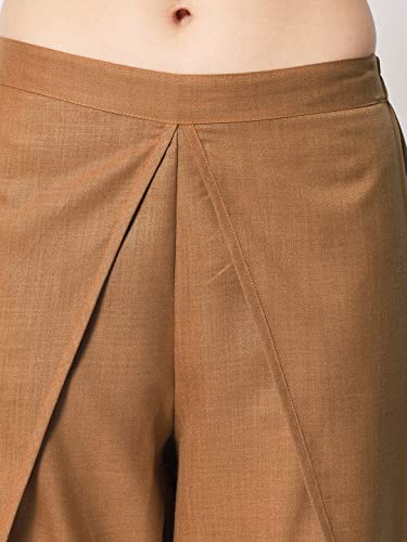 Image of 9rasa Women's Cotton Solid Harem Dhoti Pants for Casual FusionWear Workwear