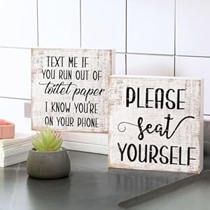 Jetec2piecesfarmhousebathroomsignsdecorwoodenboxsignfunnybathroomwallartrusticbathroomwoodplaquepleaseseatyourselfbathroomdecorforhomebathroomrestroomyellow Urban Country Home Decor Jetec 2 pieces farmhouse bathroom signs decor wooden box sign funny bathroom wall art rustic bathroom wood plaque please seat yourself bathroom decor for home bathroom restroomyellow urban country home decor