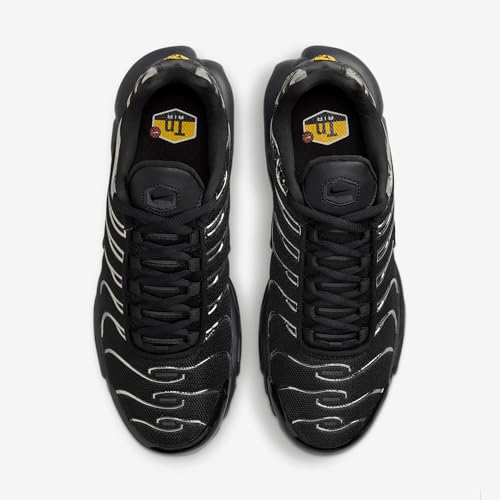 Image of Nike Air Max Plus SE Women's Shoes (HJ9743-001, Black /Metallic Silver /Laser Crimson /Off Noir) Size 11.5