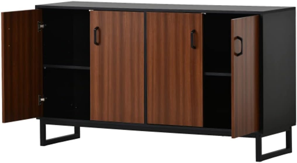 Large Storage Space Sideboard with Adjustable Shelves in Foyer Living Room and Kitchen Brown Living Room Cabinet Furniture (D As Shown)