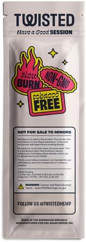 Miniatura 4 de Twisted Hemp Wraps Premium - Papel de liar de cáñamo orgánico, 4 envolturas por bolsa, paquete de 15 (dulce)