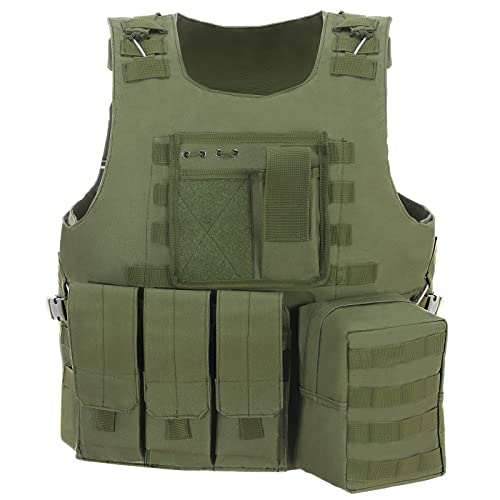 Lixada Tactical Vest Adjustable Outdoor Gear Load Carrier Vest for Hunting Hiking Camping CS Game